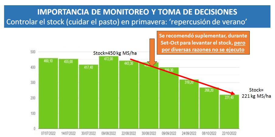 Gráfico 1. Ejemplo de monitoreo de stock de pasto