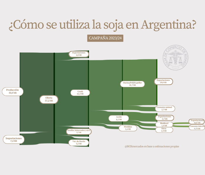 La soja continúa consolidándose como el principal complejo exportador de Argentina. Entre los grandes productores mundiales de esta oleaginosa, nuestro país se destaca por su perfil marcadamente exportador.