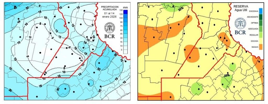 La 1ra estimación de la campaña arroja 14,8 Mt, 3,3 millones más que el año pasado. La interrupción de lluvias sobre el final del período crítico le quitó al maíz temprano el potencial récord que se proyectaba. Aun así, sería la tercera mayor cosecha de los últimos 15 años.