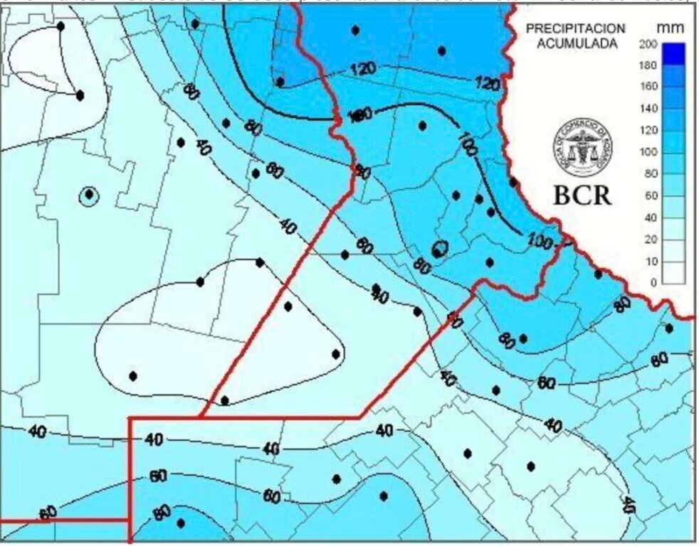 Lluvias en la zona núcleo durante los últimos días del mes de marzo.