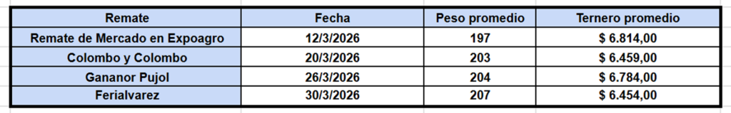 Con cuatro remates realizados durante el mes, la actividad comenzó con la fuerza de Expoagro, donde la oferta de hacienda destinada exclusivamente a invernada totalizó 38.198 cabezas. La continuidad estuvo a cargo de la firma Colombo y Colombo S.A., que desde Tandil ofreció 4.