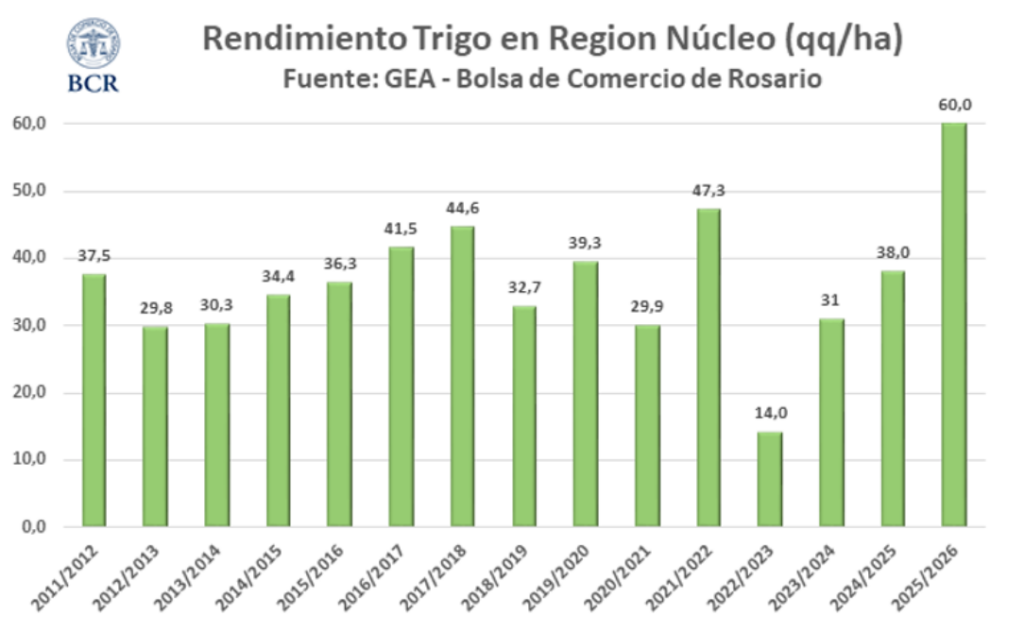 Las muy buenas condiciones del cultivo en la región, las reservas de humedad y un “Niño” fuerte por delante animan a soñar con otro gran año para el trigo.